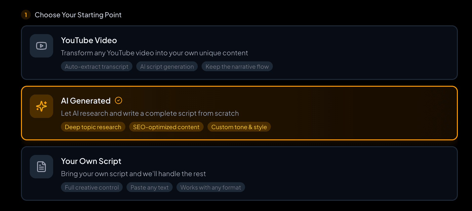 Choose Your Starting Point