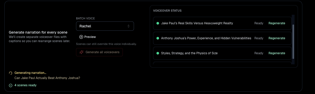 Generate Voiceovers